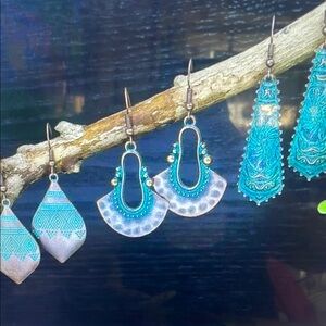 Elegant Turquoise Earrings Set